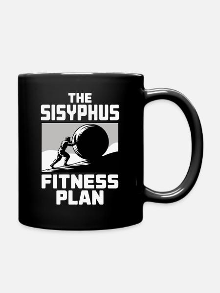 The philosophy of the Sisyphean fitness plan - Full Colour Mug - black