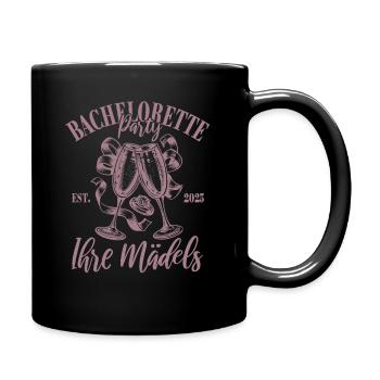 Bachelorette Party 2025 - Mädels - Name eintragen - Tasse einfarbig - Schwarz - Rechts