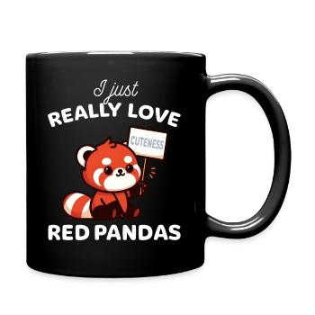 Cute Red Panda I Just Really Love - Full Colour Mug - black - Right