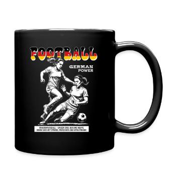 Deutscher Frauenfußball Shirt: Spielfreude pur - Tasse einfarbig - Schwarz - Rechts