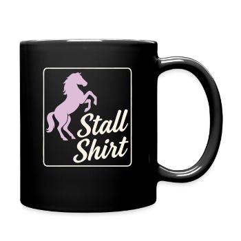 Stall Shirt – Pferdemädchen Design - Tasse einfarbig - Schwarz - Rechts