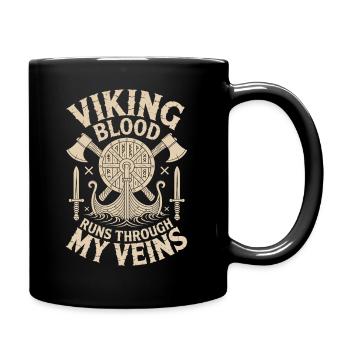 Viking Blood Runs Through My Veins - Tasse einfarbig - Schwarz - Rechts