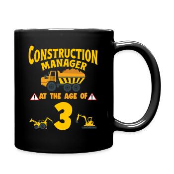 Construction Party 3rd Birthday 3 Years Old truck - Tasse einfarbig - Schwarz - Rechts