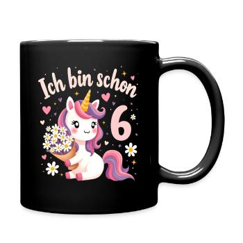 Licorne mignonne 6e anniversaire pour les filles - Mug uni - noir - Droite