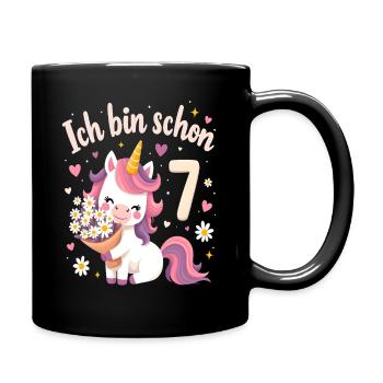 Licorne mignonne 7e anniversaire pour les filles - Mug uni - noir - Droite