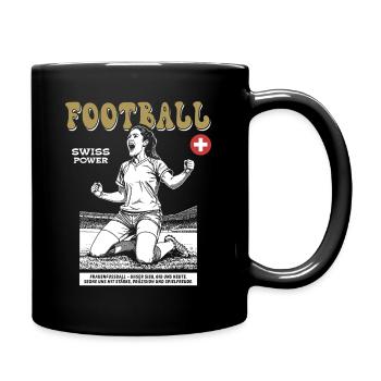 Swiss Fußballspielerin Shirt: Taktik und Timing - Tasse einfarbig - Schwarz - Rechts