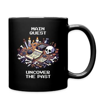 Main Quest Past | Archaeology History - Full Colour Mug - black - Right