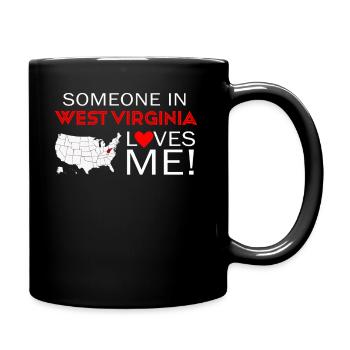 Someone In West Virginia Loves Me - Full Colour Mug - black - Right