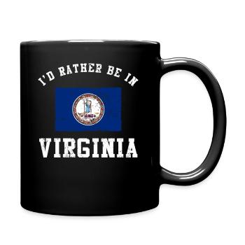 Je préférerais être en Virginie - Mug uni - noir - Droite