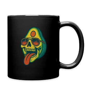 Avocat Fruit Crâne Lunettes de Soleil Langue Squelette - Mug uni - noir - Droite