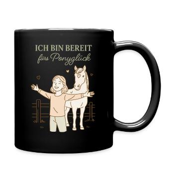 Je suis prêt pour le bonheur des poneys Horse Girl - Mug uni - noir - Droite