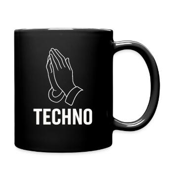 Techno Prayer – Pray for Bass - Full Colour Mug - black - Right