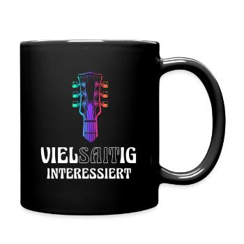 Guitar multi-stringed interested - Full Colour Mug - black - Right