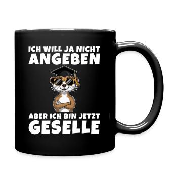 Gesellenprüfung Ausbildung bestanden Geselle - Tasse einfarbig - Schwarz - Rechts