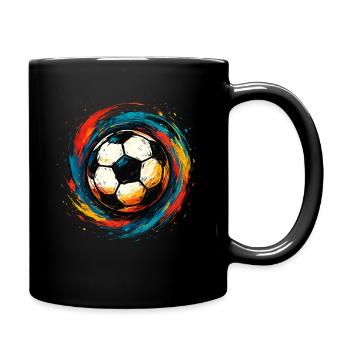 Colorful Football – Artful Splash Design - Full Colour Mug - black - Right