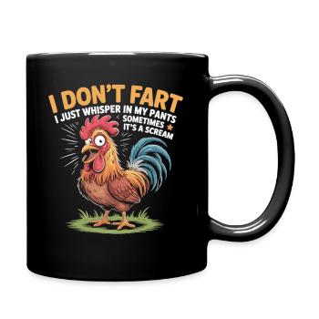 Chemise de poulet je ne pète pas - Mug uni - noir - Droite