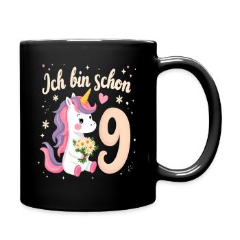 Licorne mignonne 9e anniversaire pour les filles - Mug uni - noir - Droite