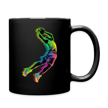 Basketball-dunk - Tasse einfarbig - Schwarz - Rechts