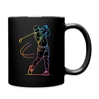 Golfer Silhouette Golf - Tasse einfarbig - Schwarz - Rechts