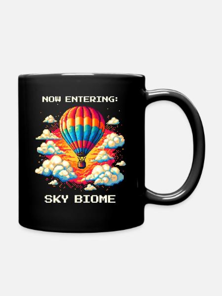 Biome du ciel atteint | Vol en montgolfière Thermiques Ciel - Mug uni - noir