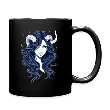 Woman with horns - Full Colour Mug - black - Right