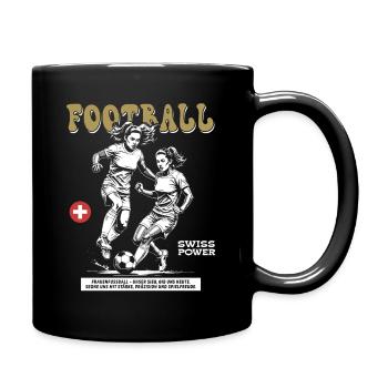 Willen am Ball: Fußballshirt für Spielerinnen - Tasse einfarbig - Schwarz - Rechts