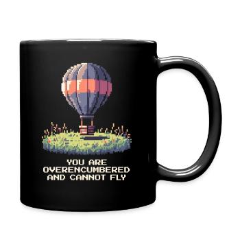Überladen – kein Flug möglich | Ballon Thermik - Tasse einfarbig - Schwarz - Rechts