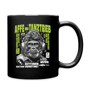 Gorilla Beats Shirt: Denker mit Kopfhörer-Style - Tasse einfarbig - Schwarz - Rechts