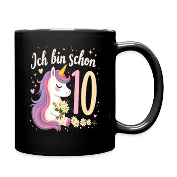 Licorne mignonne 10e anniversaire pour les filles - Mug uni - noir - Droite