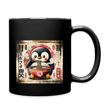 Ramen Penguin Grunge Poster Style - Mug uni - noir - Droite