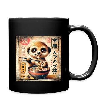 Ramen Meerkat Grunge Poster Style - Mug uni - noir - Droite