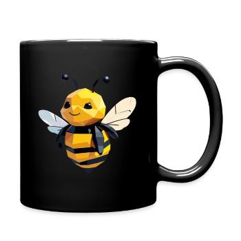 Mignon design polygone bourdon - Mug uni - noir - Droite