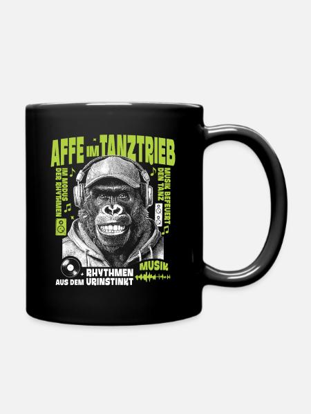 Bassblick Shirt: Gorilla Headphones in Turf Mode - Full Colour Mug - black