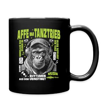 Bassblick Shirt: Gorilla hört keinen Widerspruch - Tasse einfarbig - Schwarz - Rechts