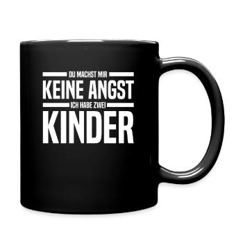 Zwei Kinder Eltern Vater Mutter - Tasse einfarbig - Schwarz - Rechts