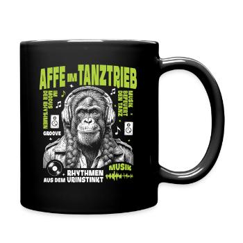 Leather Jackets Skirt Shirt: Monkey grooves in sound look - Full Colour Mug - black - Right