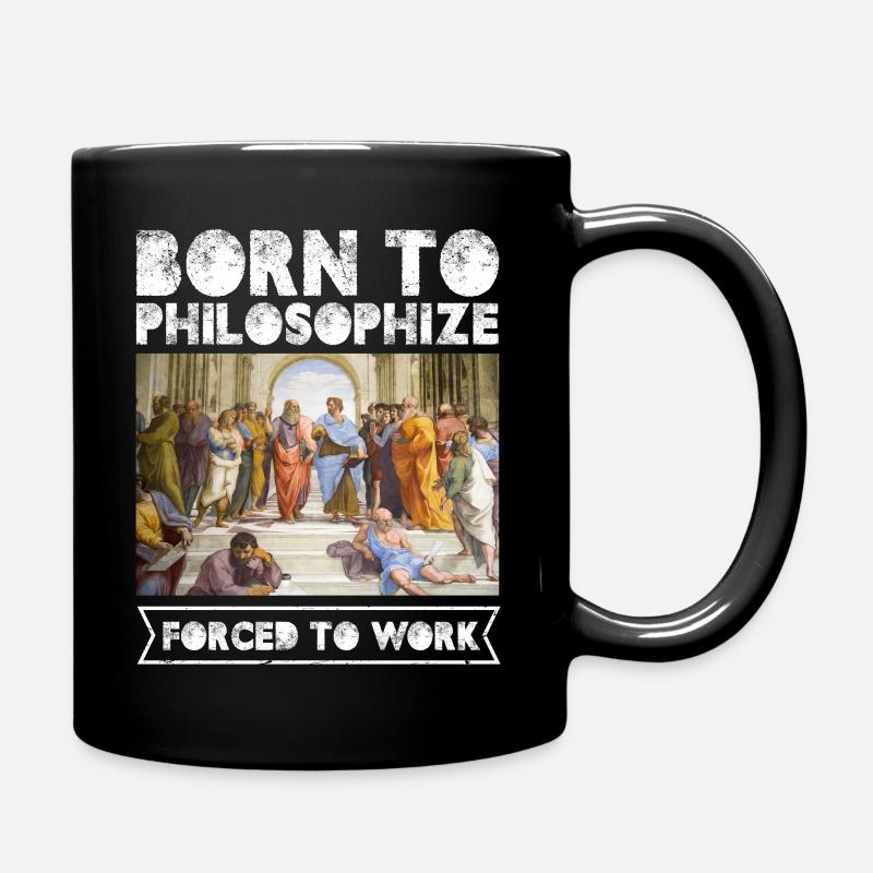 Né pour philosopher Forcé de travailler - Mug uni - noir