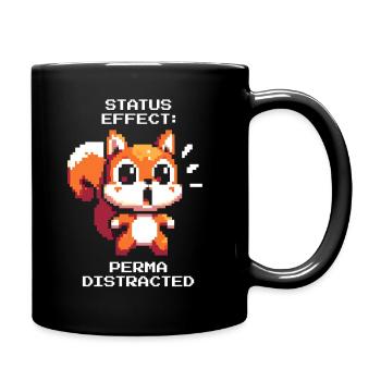 Ablenkungsstatus: Dauerhaft | ADHS Reizchaos - Tasse einfarbig - Schwarz - Rechts