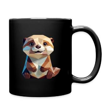 Cute Otter in Polygon Style - Full Colour Mug - black - Right