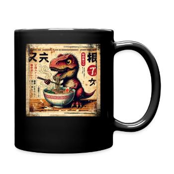 Ramen T Rex Dinosaure Grunge Poster Style - Mug uni - noir - Droite