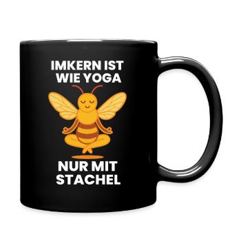 Yoga apicole abeille uniquement avec dard drôle de dicton - Mug uni - noir - Droite