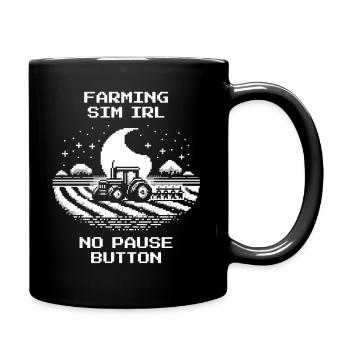 IRL Farming | Without pause & without save point - Full Colour Mug - black - Right