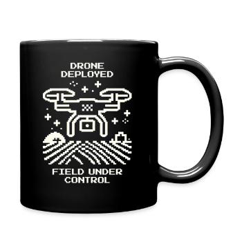 Drone active, field surveillance & precision farming - Full Colour Mug - black - Right