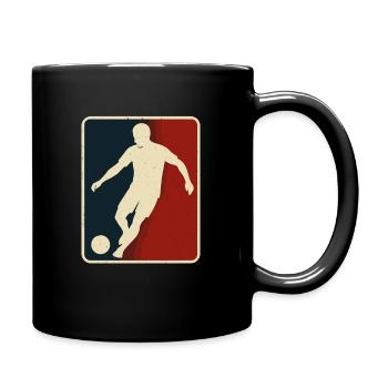 Silhouette de football look rétro - Mug uni - noir - Droite