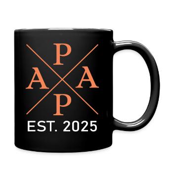 Lustiger Papa Est 2025 Papa Seit 2025 Papa 2025 - Tasse einfarbig - Schwarz - Rechts