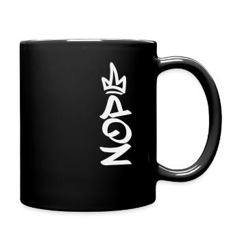 No Kings in America since 1776 Schrift vertikal - Tasse einfarbig - Schwarz - Rechts