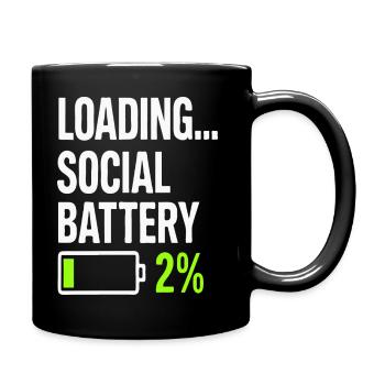 Loading Social Battery – Low Energy Funny Quote - Full Colour Mug - black - Right
