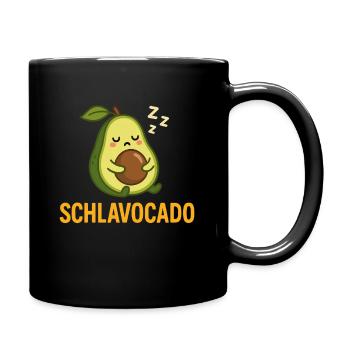 Schlavocado Avocado Schlafen Humor - Tasse einfarbig - Schwarz - Rechts