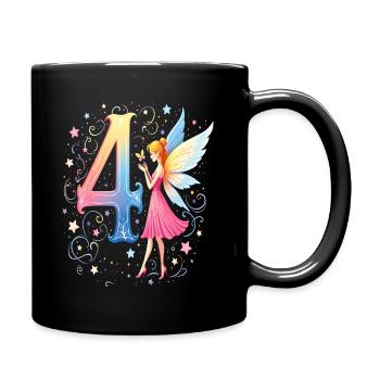 Douce Fée 4ème Anniversaire pour les filles - Mug uni - noir - Droite