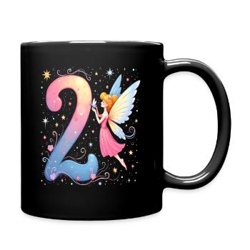 Douce Fée 2ème Anniversaire pour les filles - Mug uni - noir - Droite